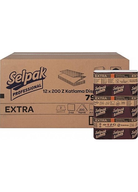 Selpak Professional Extra Z Katlı Dispenser Havlu 200*12