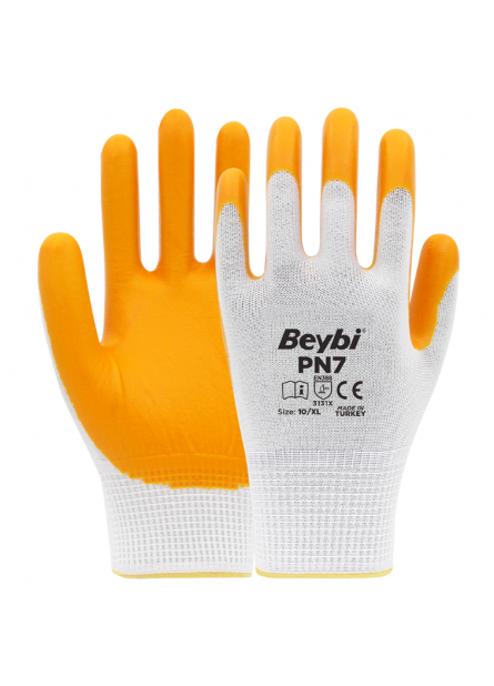 Beybi Pn7 Polyester Örme Nitril Eldiven